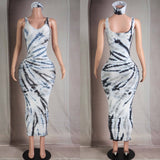 Good energy tie dye dress w/headband