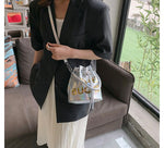 Glossy bucket bag