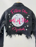 Follow the disco ball denim crop jacket