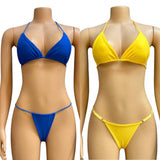 Solid color bikini swimsuit