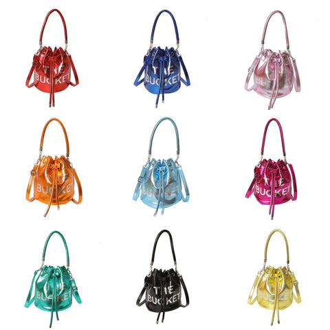 Glossy bucket bag