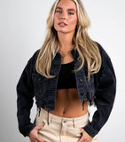 Miami Beach Florida Denim Crop Jacket