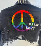 Peace Pride Denim Crop Jacket