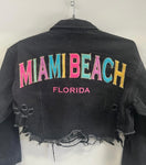 Miami Beach Florida Denim Crop Jacket