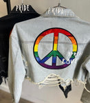 Peace Pride Denim Crop Jacket