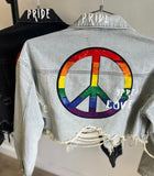 Peace Pride Denim Crop Jacket