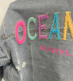 Ocean City Maryland Denim Crop Jacket