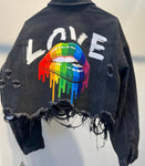 Love Rainbow Denim Jacket
