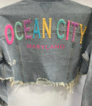 Ocean City Maryland Denim Crop Jacket