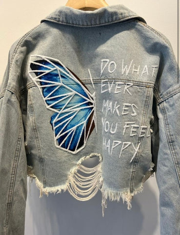 Preety Butterfly Denim Jacket