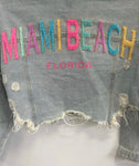 Miami Beach Florida Denim Crop Jacket