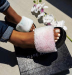 Fur platform sandals