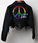 Peace Pride Denim Crop Jacket