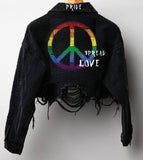 Peace Pride Denim Crop Jacket